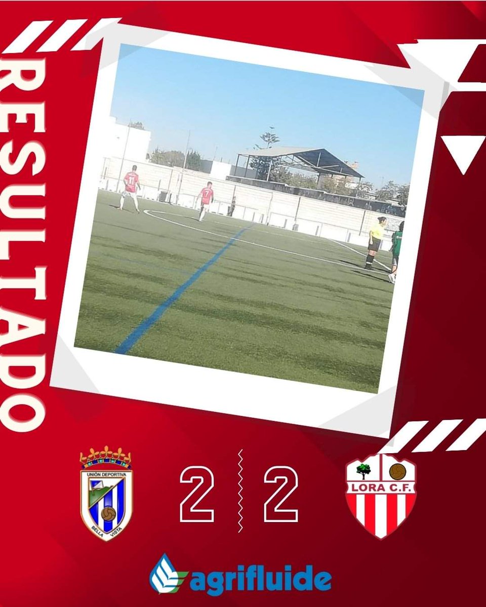 LoraCFOficial's tweet photo. Empate (2-2) ante @UDBellavista75
Partido serio del Lora sin ocasiones claras la 1a parte. Nada más empezar la 2a parte el 2-0 local ampliaba la diferencia.
Pero el @LoraCFOficial luchó siempre y con goles de #Tidi y #Adrian igualó el partido. A seguir en esa línea!
#VamosLora https://t.co/DXYHlXc3ED