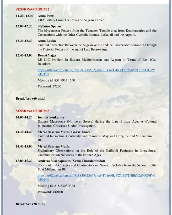 International symposium on Cultural Continuity, Change and Interaction in the Aegean World From the Second to the First Millennium BC.
18 November 2022.
