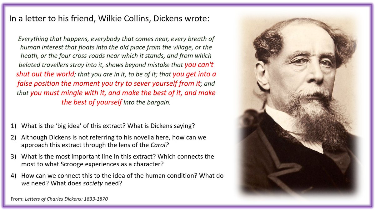 I'm ending our main study of ACC with this, this year. An extract from a letter Dickens wrote highlighting the importance of social commitment. Feel free to take the slide should you wish to use it too! <a href="/Team_English1/">Team English</a>