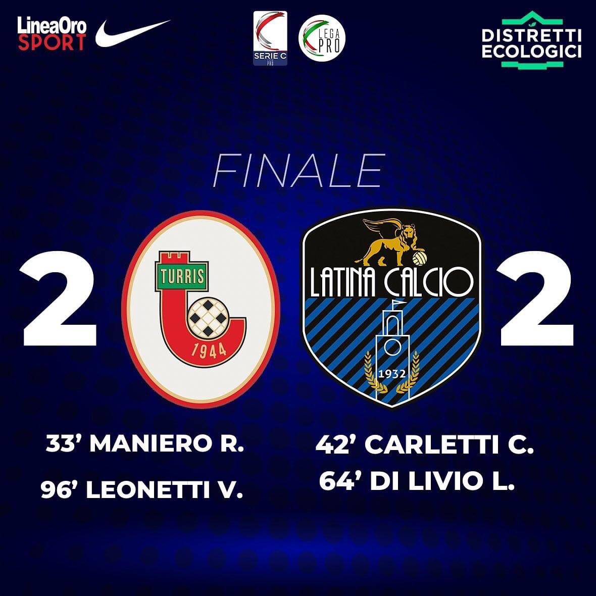 latinacalcio's tweet photo. Finisce qui allo Stadio Amerigo Liguori di Torre del Greco. 2-2 lo score finale. 

#TURLAT #latinacalcio1932 #legapro https://t.co/PF86EESBZ3