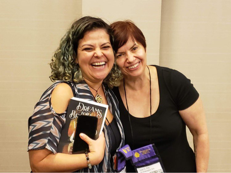 thisjulieday's tweet image. .I'm heading out now, but if you couldn't make it to our amazing reading, Larry Smith booksellers is selling #DreamsforaBrokenWorld in the dealers room! #charityanthology #newrelease @worldfantasy_22 @NisiShawl @usmantm @RobertVSRedick @cmariebissett