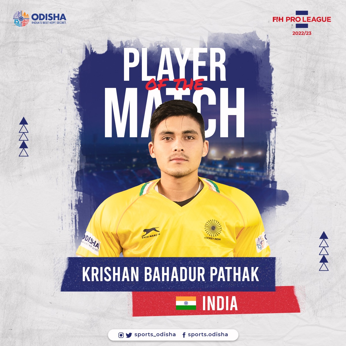 sports_odisha's tweet photo. Effecting a number of breathtaking saves, @TheHockeyIndia goalkeeper @KrishanBPathak bagged the award as Player Of The Match.

Many Congratulations!!

#FIHProLeague #IndiaKaGame #OdishaForHockey #INDESP https://t.co/RnUWOZd4fX