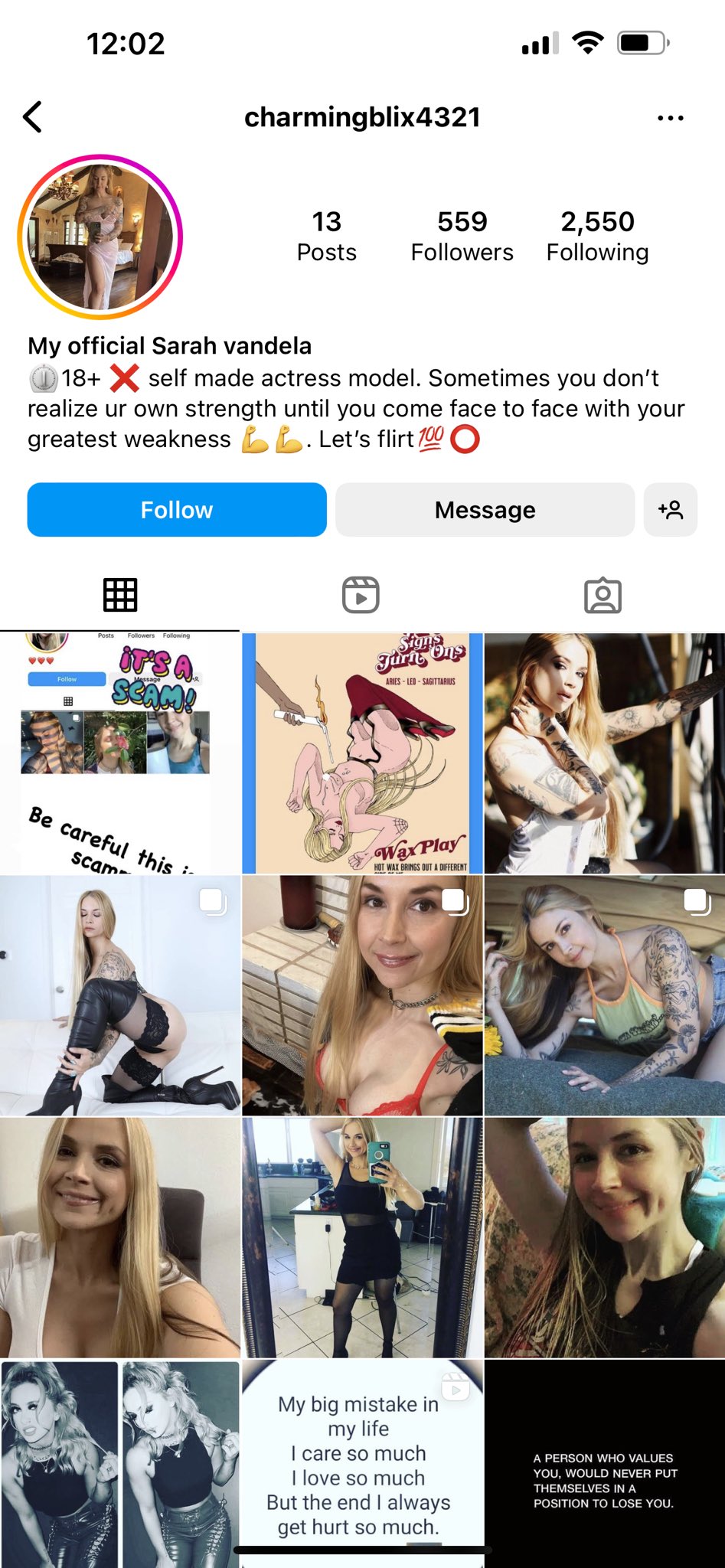 Sarah Vandella on X: Scammer alert on instagram this is NOT ME please  block and report t.comtQIpSA85H  X