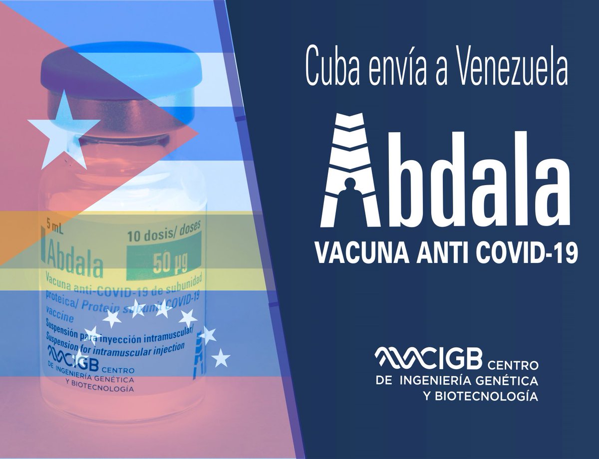 #8Noviembre2021 
Celebramos el primer aniversario del autorizo de uso en emergencia de nuestra vacuna cubana 🇨🇺 #Abdala contra la #COVID19 en #niños comprendidos entre los 2 y 11 años de edad en #Venezuela 🇻🇪.
#CubaPorLaSalud
#CubaPorLaPaz