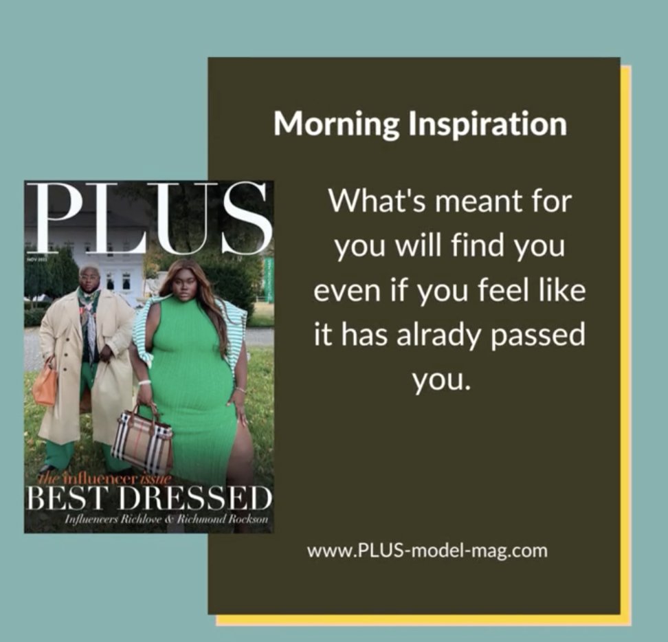 Plusmodelmag's tweet image. Morning Inspo...
#plusmodelmag