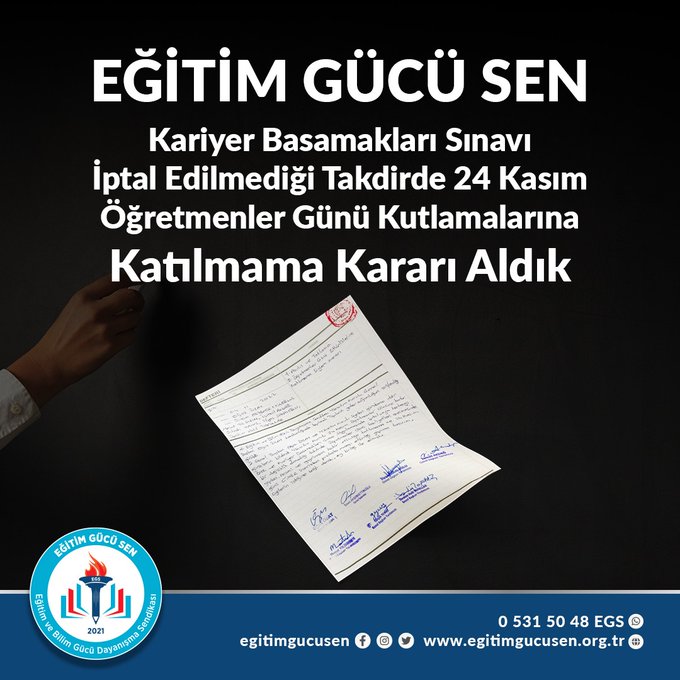 Öğretmenler Gününe dek ÖMK ve KBS iptal edilmez ise Hiçbir Öğretmenler Günü Kutlamasına katılmayıp Önce DeğerVer diyoruz. Kutlamalara katılmıyoruz.