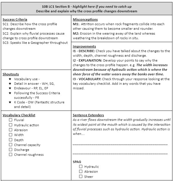 Whole Class Feedback Examples