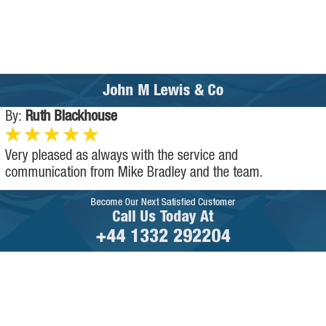 JohnMLewisCo's tweet photo. 5 Star: Ruth B. "Very pleased as always with the service and communication from Mike Bradley and the team." https://t.co/lqXQ9RGXmP