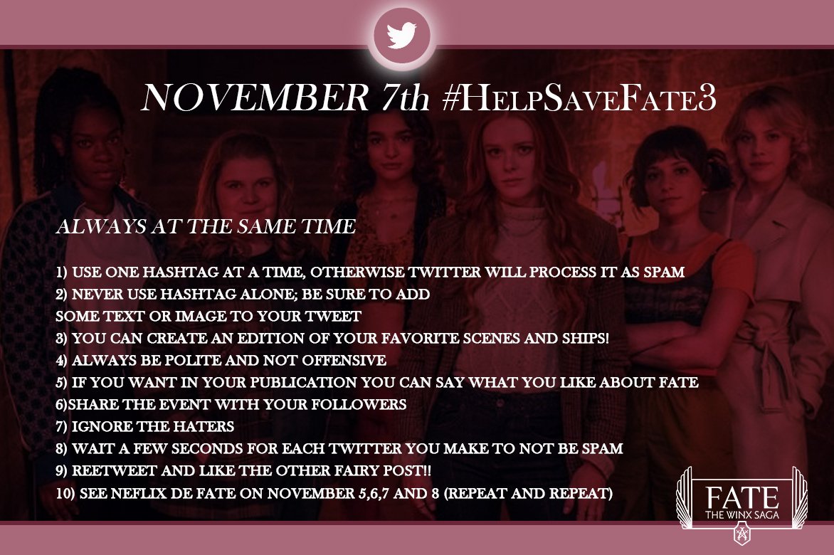 KarolV14070769's tweet photo. 🧚‍♀️🧚‍♀️🧚‍♀️ winx fairies we are waiting for you!!!🧚‍♀️🧚‍♀️🧚‍♀️
Monday the 7th #Helpsavefate3 

(don't use the #savefatethewinxsaga because it's already saturated)
Recommendations:
Always at the same time

Today: #savewinx #fatewinxsaga #fatewinx #rivusa #skloom https://t.co/Sfobp3SeIW