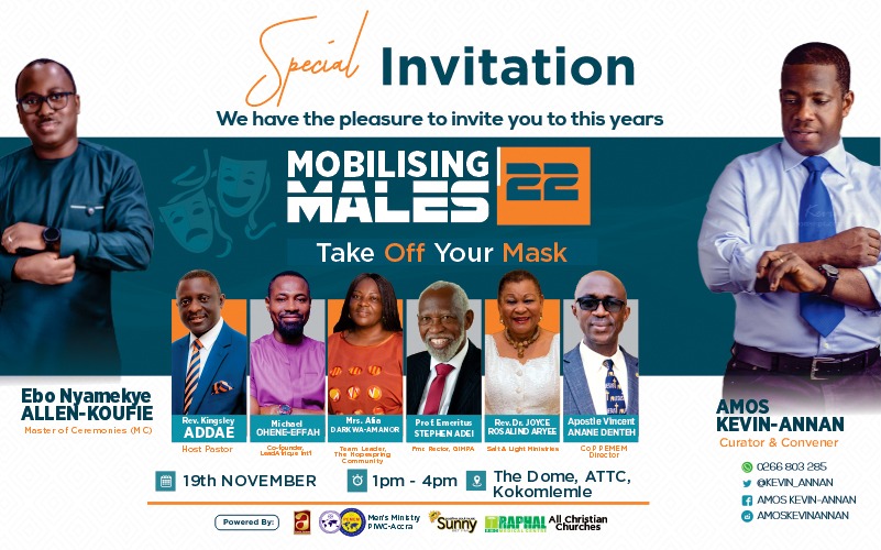 kevin_annan's tweet photo. If you are a daughter to a FATHER; a sister to a BROTHER; a lady loving a MAN; a wife married to a HUSBAND; and a mother raising SONS.
It is free, but please register using this link below:
https://t.co/uMaWJATzEM
#DontMaskUp
#IMD22
#MM22
ENQUIRIES: 026 680 3285 https://t.co/oYMbS0c5Cx