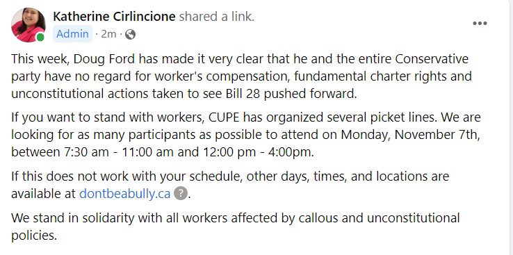For all those in my Milton network that want to know how to participate in supporting CUPE! #IStandWithCUPE
