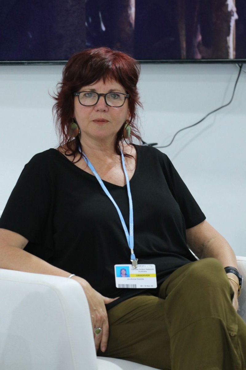 WWFLeadForests's tweet photo. “A fire burned for 7 weeks, and it couldn’t be put out. This happened over winter [...] we’re now experiencing what climate change will bring, which is a rolling compound disaster.” - Jo Dodds, President, Bushfire Survivors for Climate Action #AFlammablePlanet #COP27 @BSCA_Aus https://t.co/eAxTrC8W9F