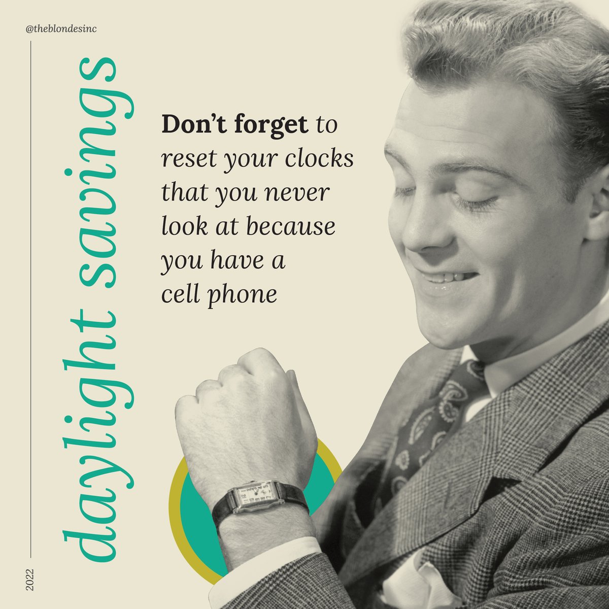 Who else is looking forward daylight savings ending this weekend and feeling like you get an extra hour to sleep in? Yup, it's that time again! Don't forget to reset your clocks or phones or whatever you use! #daylightsavings #gohomeinthedark #blondes #branding #design