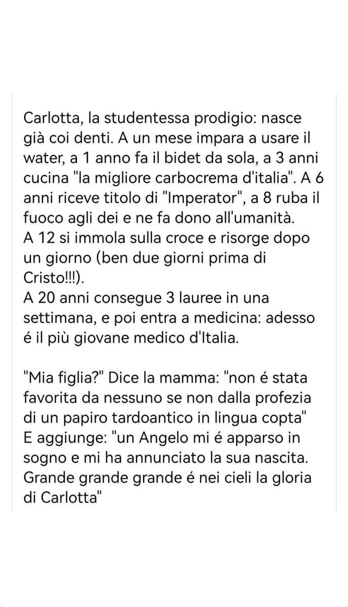 PiramideRossa's tweet photo. La mirabolante storia di #Carlotta…studentessa prodigio 23enne…#laureata con un’anno d’anticipo in #medicina presso una #UniversitàPrivata. https://t.co/XqN3g6oXdN
