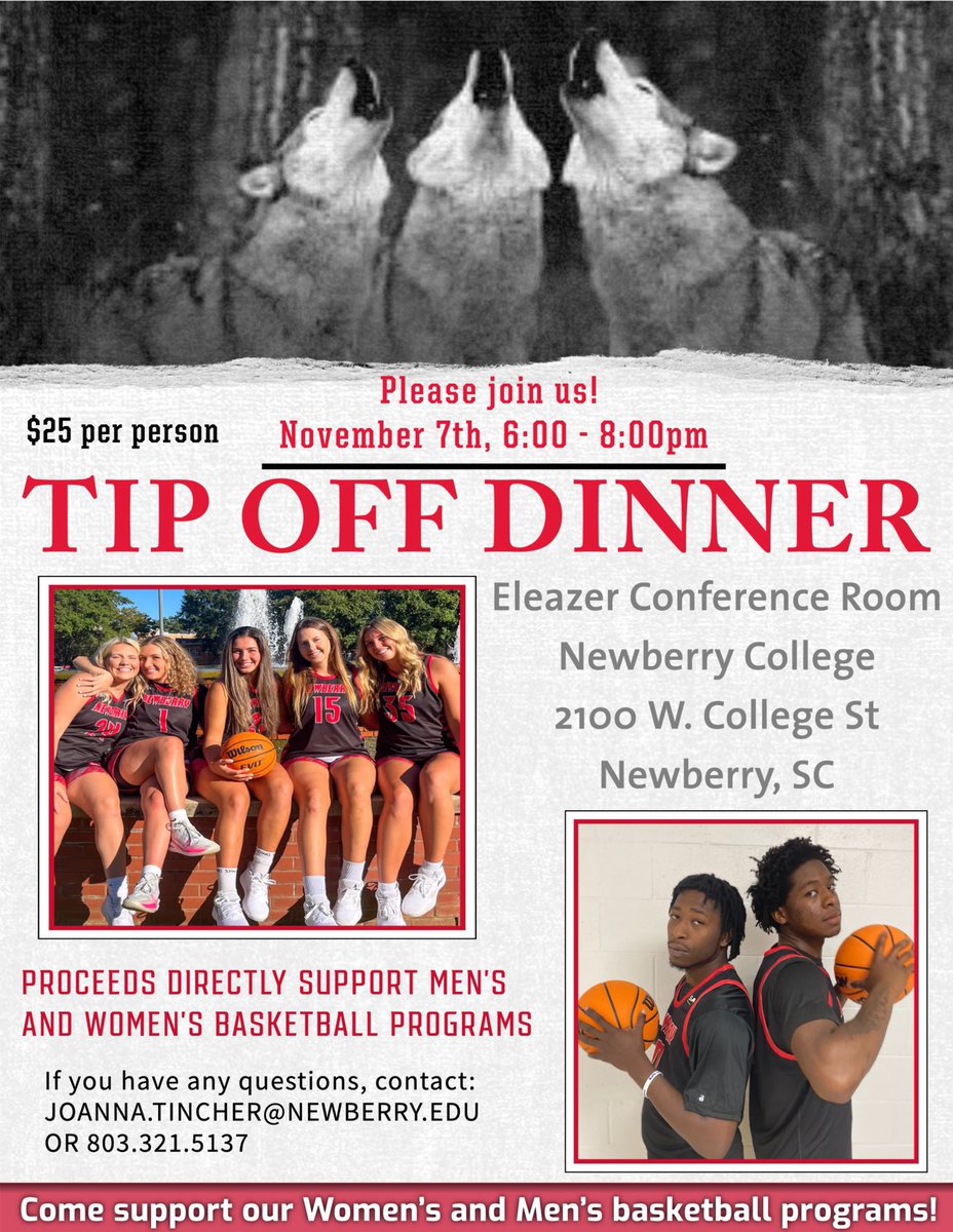 newberry_wbb's tweet image. 🚨TOMORROW is the big day!🚨

We're looking forward to sharing the night with our fans! 🐺🏀 #GoWolves

It's not too late to RSVP! 
You can sign up using the link below OR sign up at the door! 

forms.gle/FsmYz48x7GqAH2…