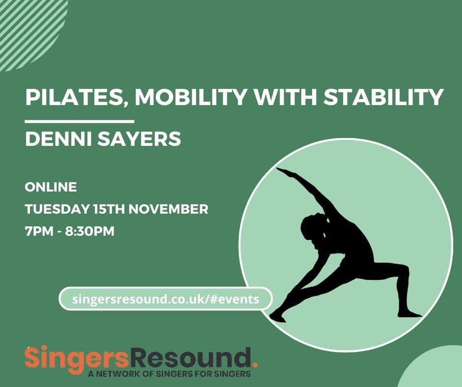 Next event: Pilates, Mobility with Stability Tues 15th November 7pm Sign up for this free event here: singersresound.co.uk/event/pilates-…
