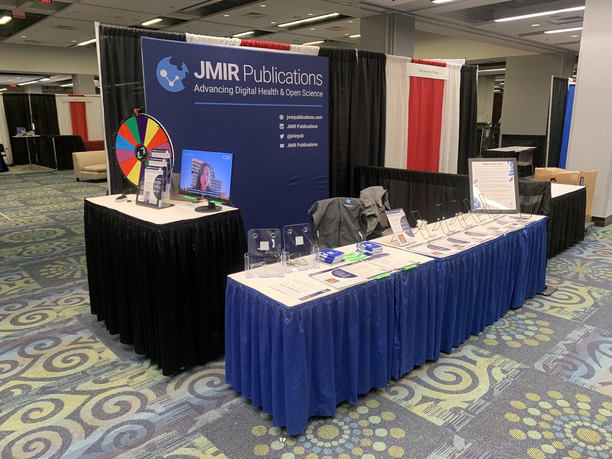 I am with #JMIRPublications @JMIRPub at #AMIA2022 booth number 119 from November 6-8 with <a href="/JMIR_MedInform/">JMIR Medical Informatics</a> <a href="/JMIR_/">Journal of Medical Internet Research</a> <a href="/JMIR_PH/">JMIR Public Health and Surveillance</a> <a href="/JMIR_AI/">JMIR AI</a> <a href="/JMIR_Nursing/">JMIR Nursing</a> <a href="/JMIR_Infodemiol/">JMIR Infodemiology</a> <a href="/TLeungMD/">Tiffany I. Leung</a> <a href="/eysenbach/">Gunther Eysenbach</a> and will be giving away gear &amp; prizes all week!