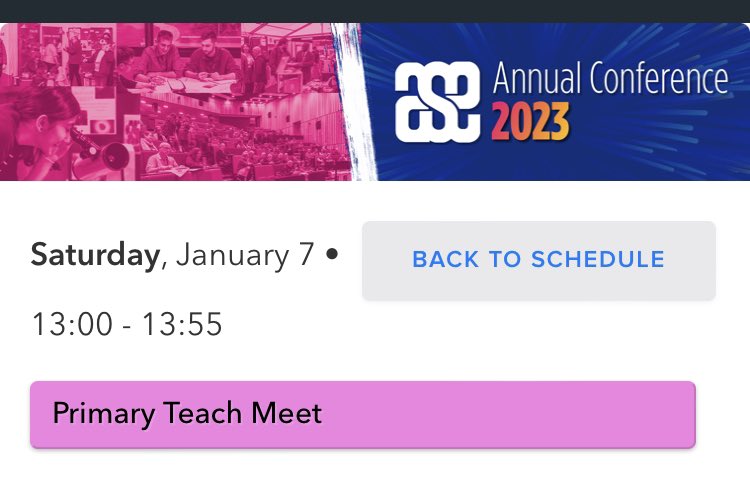 I’m thinking <a href="/theASE/">The ASE</a> Conference <a href="/AsePrimary/">ASE Primary Committee</a> Teach Meet Saturday 7th January. Anybody fancy joining me in sharing a top tip, inspiring resource or not-to-be missed opportunities? DM <a href="/sarahpurplee/">Sarah Eames</a> -or myself if you have questions 👏👏 #ASECommunity #TeachMeet23