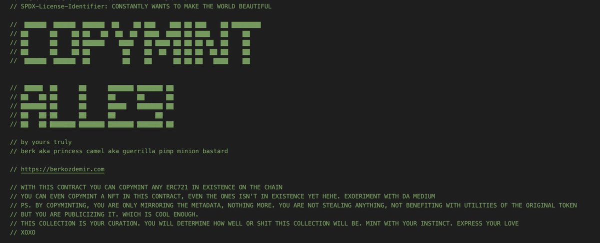 berkozdemir's tweet photo. Today I am introducing my newly published conceptual NFT dapp: COPYMINT ALLES!

https://t.co/K9XAgy5Fd4

A thread 👇

#cryptoartforeveryone https://t.co/b3HNinG7E7