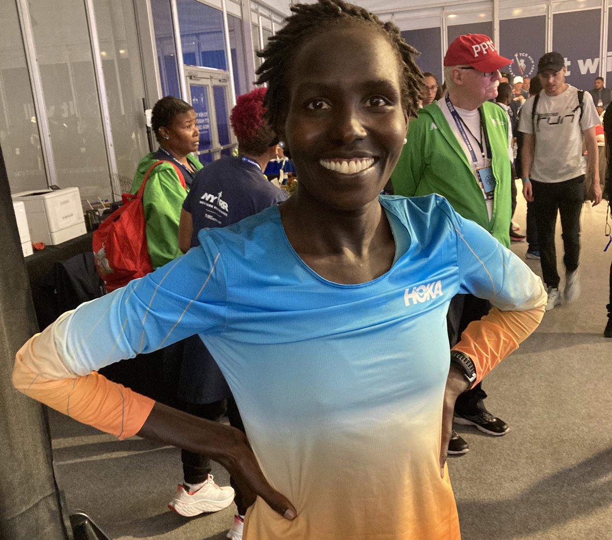 . <a href="/mamaZoeCherotch/">Aliphine Tuliamuk</a>!! 7th place. 1st American. 2:26:18. PB. 

Way to go Aliphine!!!