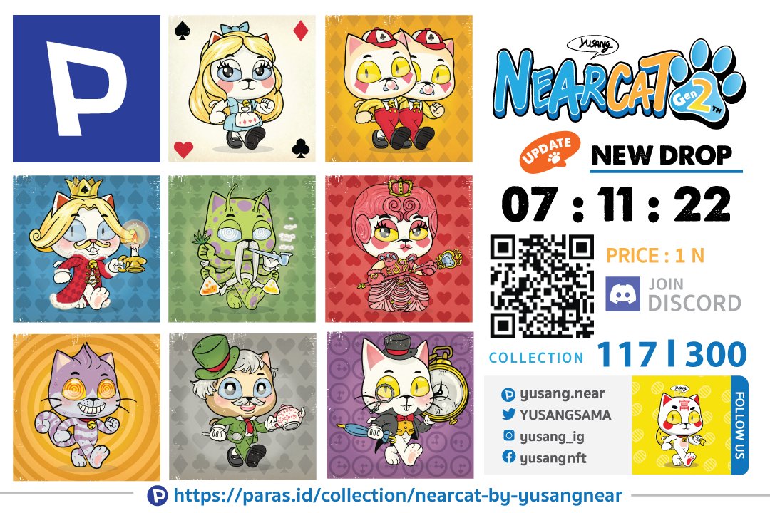 🎊😺NEAR CAT GEN2 😺🎊🎊  
👑👑WONDERLAND👑👑

paras.id/collection/nea…

@ParasHQ

#NFTs #NFTCommunity #NFTTHAILAND #PARASnft #NEAR  #Halloween 
#NEARcollector #NEARnft #PARASnft