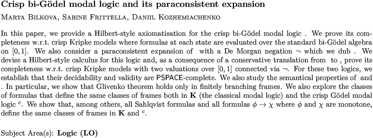math.LO Mathematical Logic arXiv submissions tweet media