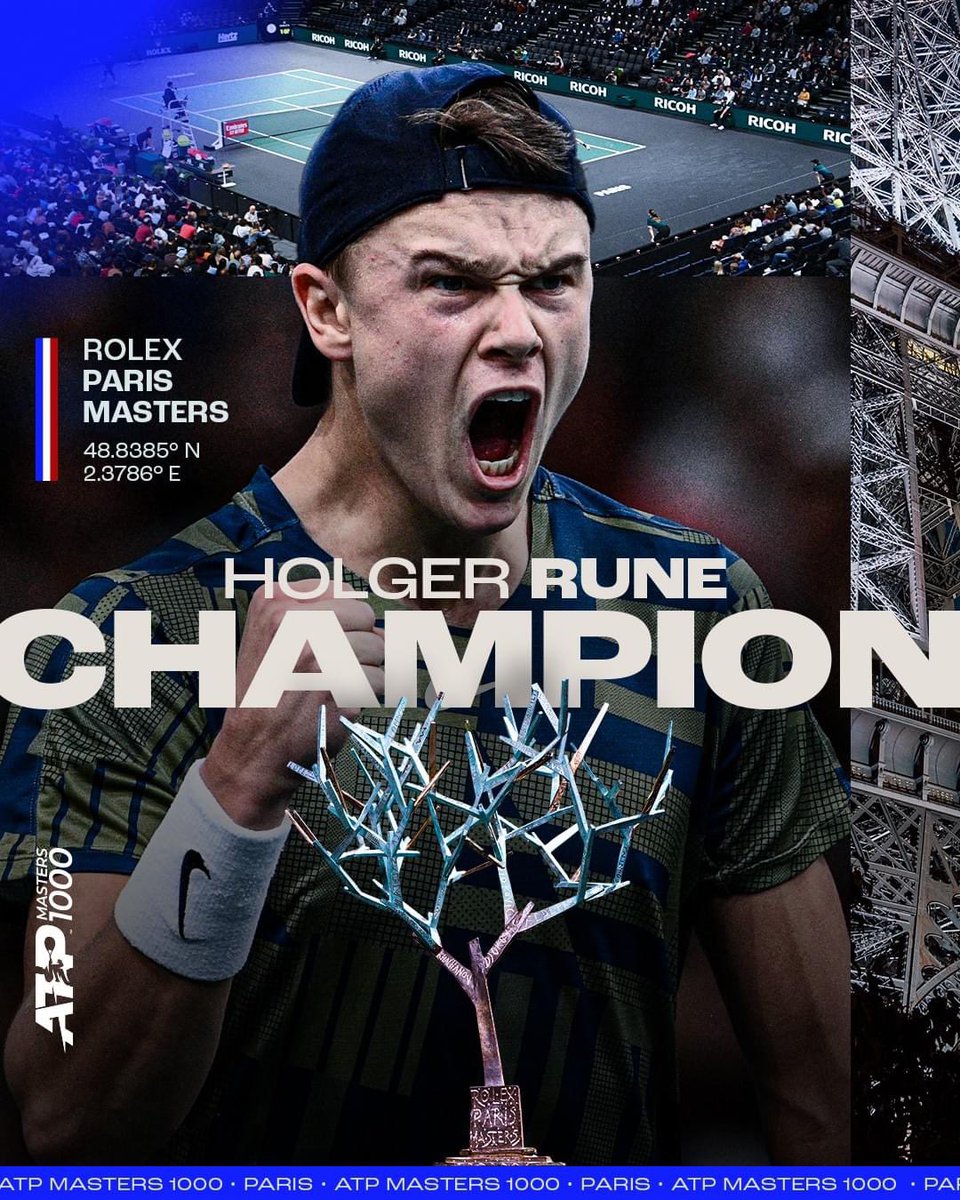 Brilliant performance👍 I think next tennis generation coming now👍👏 
#futuretennisstar #tennis #holgerrune #RolexParisMaster #Atpbercy