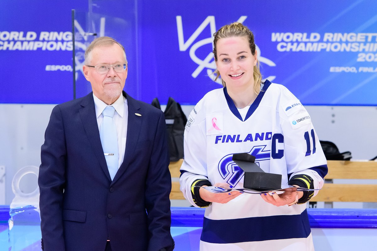 The most valuable players for each team in the WRC2022 – Sam Jacks Pool:
 💎 Team Finland #10 Anne Pohjola
 💎 Team Canada #7 Jenny Snowdon

The MVP of Ringette World Championships:
 💎 #11 Susanna Tapani Team Finland

📷 Timo Kupiainen

#WorldRingette <a href="/irfringette/">International Ringette Federation</a>