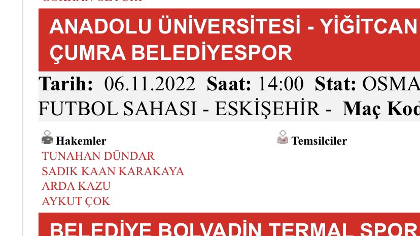 Her müsabaka sonu hatalarını kabul eden ve şikayet olarak hakkımızın olduğunu söyleyen İzmir bölgesi hakem trioları gücü kimden alıyorlar.
Biz sahipsiz değiliz…
<a href="/AliDusmezz/">ALİ DÜŞMEZ</a> <a href="/TFF_Org/">TFF</a> <a href="/yskosger/">Yavuz Selim KÖŞGER</a>