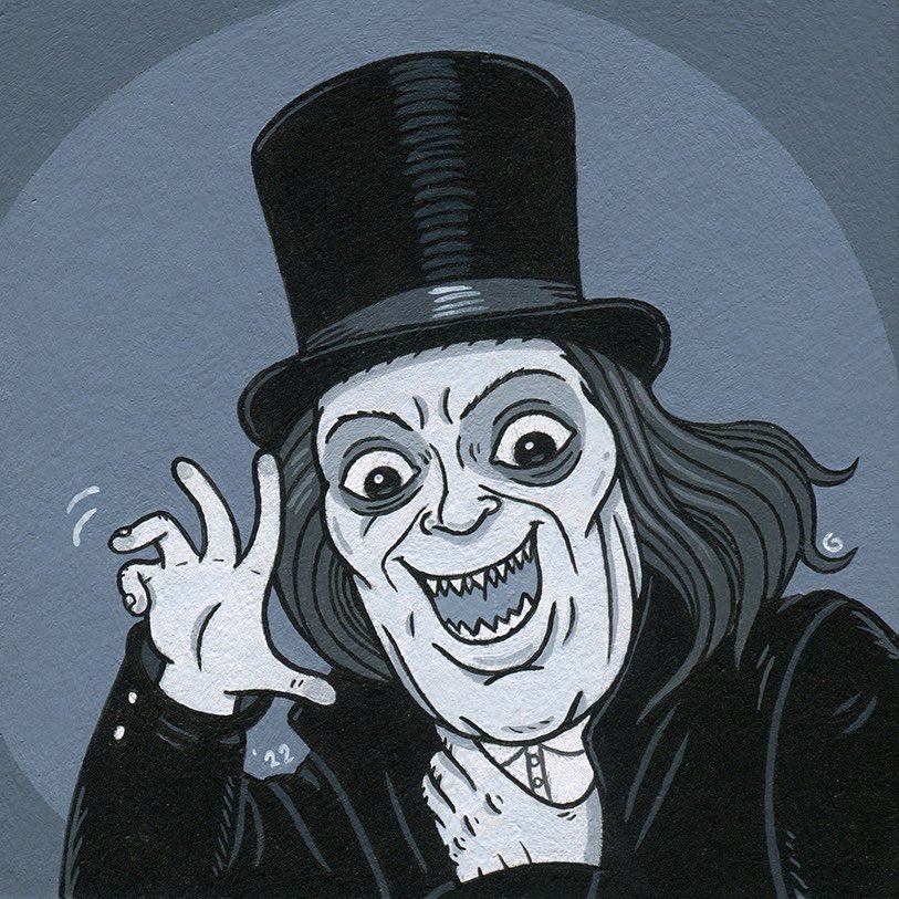 Imthegrossuncle's tweet photo. Lon Chaney in “London after Midnight” #lonchaney #horror #londonaftermidnight #painting #illustration #characterdesign #Illustrator #caricature #acrylicpainting #thegrossuncle https://t.co/7jTWgKSsq8