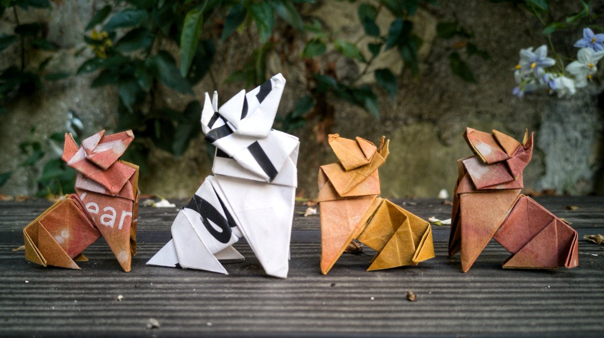 BarthDunkan's tweet photo. Seated Wolf designed and folded by Barth Dunkan (EcOrigami).
Folded from a rectangle from a bag.
#barthdunkan #ecorigami #magicfingaz #dog #origami #paperfolding #paperart #mfpp #chien #origamidog #wolf #origamiwolf #loup https://t.co/znETBGRMmz
