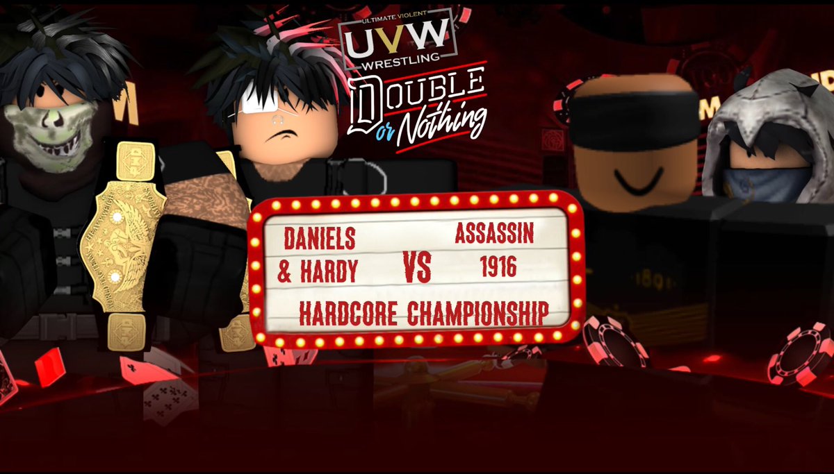 UltimateViolent's tweet photo. In 3 Hours, we'll see you all at UVW Double or Nothing! Heres the 1/2 of the card! https://t.co/bwABNEN2FA