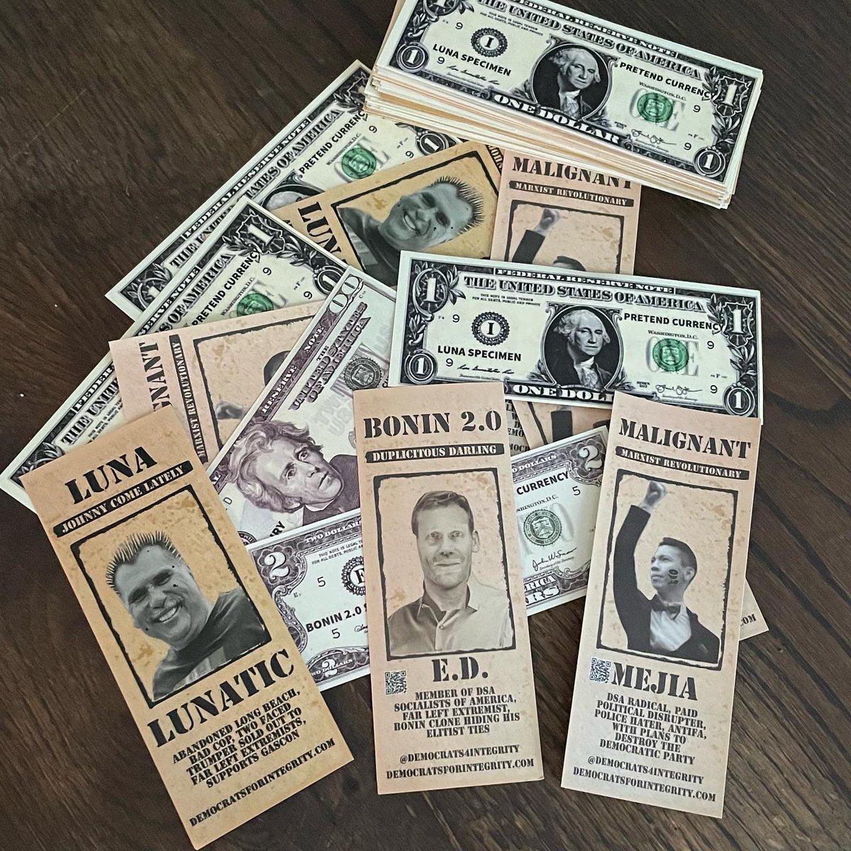 mikebonin's tweet photo. Thousands of these literally littering my street and sidewalk today. Fake dollars bills on one side. Ridiculous, false attacks on the flip side.

This week, let’s show how a positive progressive vision wins over these fear-mongering reactionary campaigns. https://t.co/XIyu9RdwBl