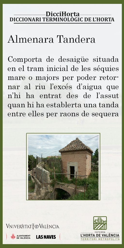Tercera entrega del #diccihorta
Aquesta volta presentem un element emprat des de fa segles per tal de regular el reg en temps de sequera: L'Almenara Tandera.