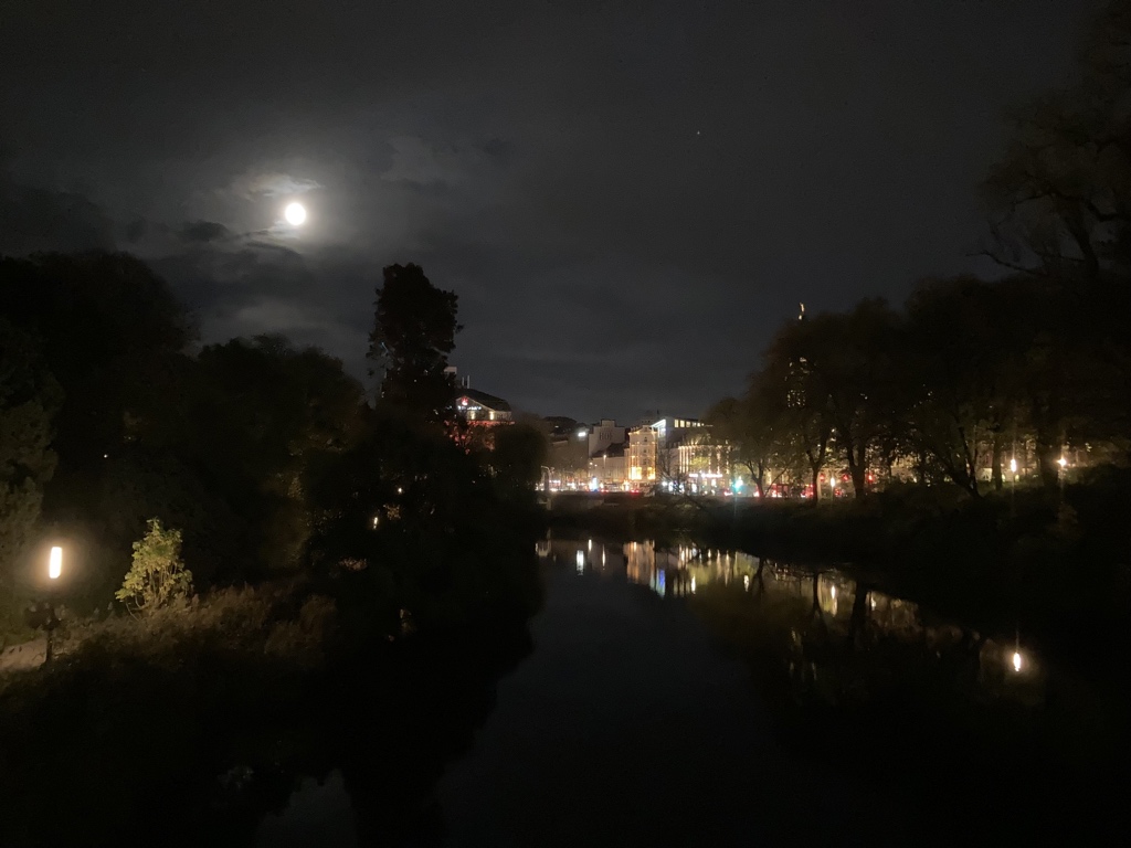 StefanDeiters's tweet photo. Der Mond und Jupiter über Planten un Blomen in #Hamburg (einfacher Schnappschuss mit Smartphone) https://t.co/h5uE2USgKo