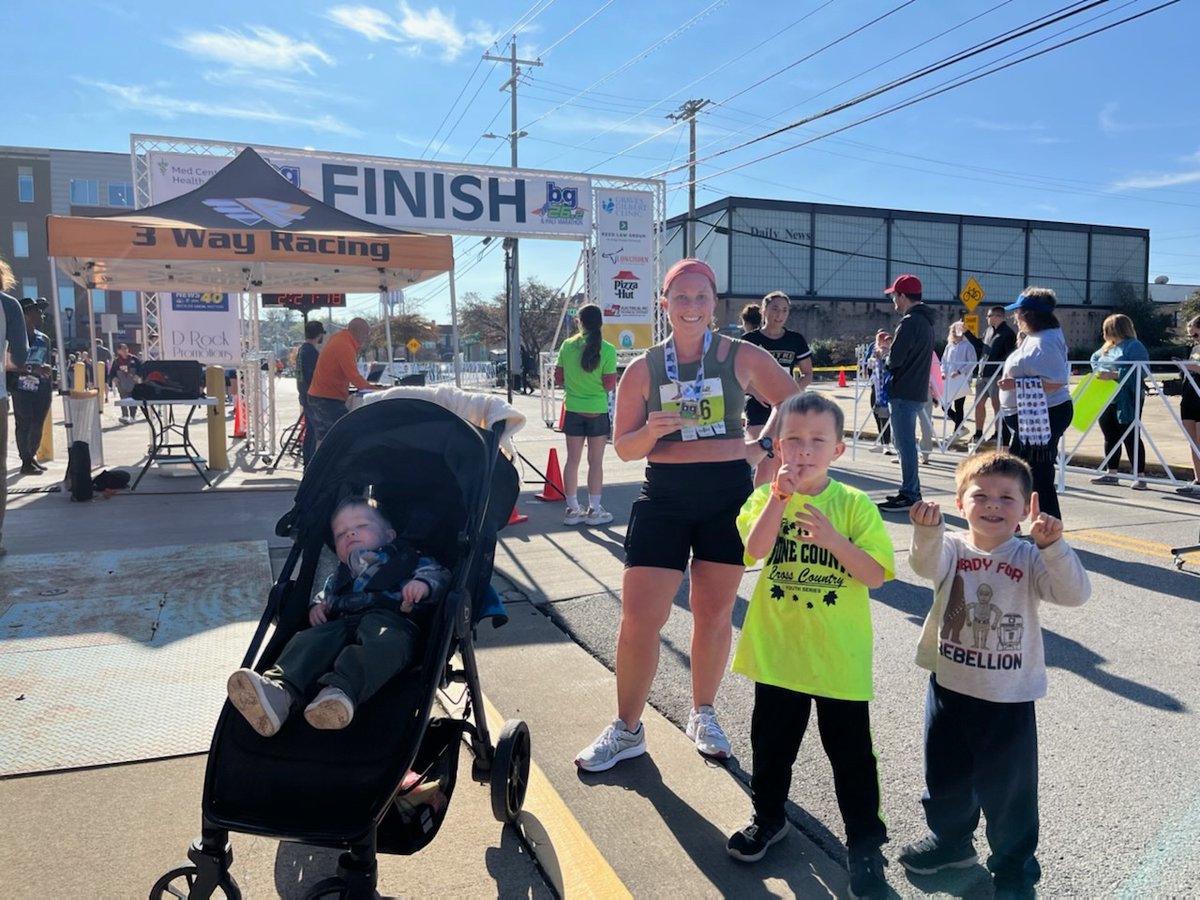 First half marathon in almost 3 years is in the books. My kids ran the last .1 with me to the finish, didn’t get the time I wanted but coming off of illness this week I’m just proud to have done one after 3 kids in 6 years. #teacherswhorun #momswhorun