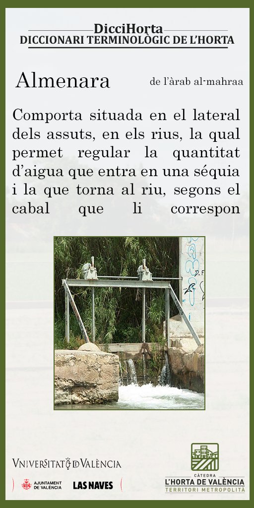 Segona entrega del #diccihorta !!!!
Aquesta volta definim el concepte d'Almenara, prou desconegut però vital per al nostre sistema de Reg.