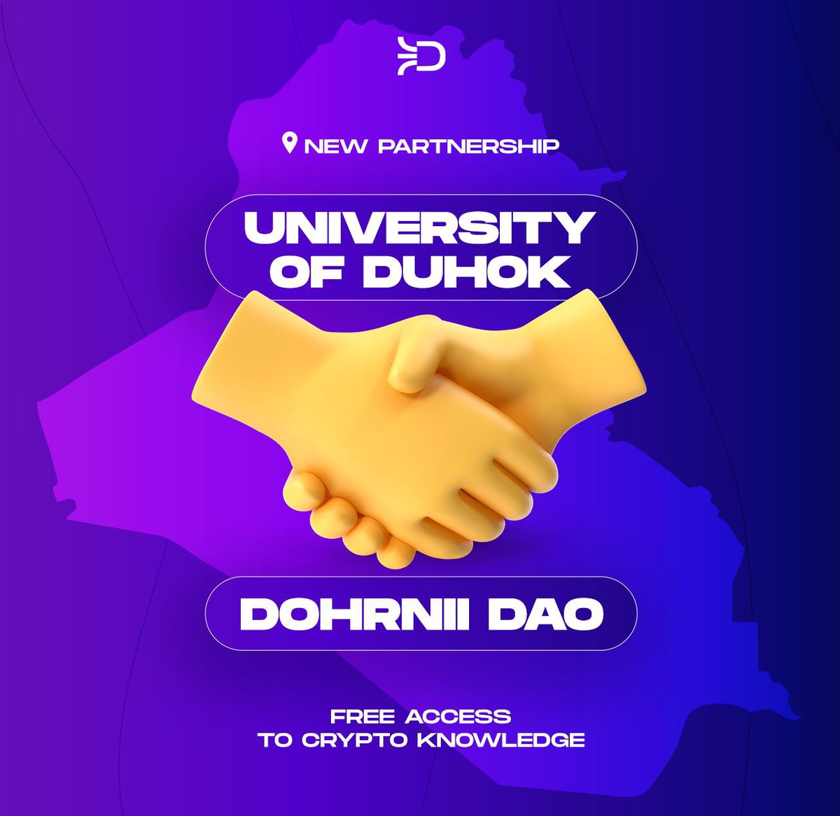 📌New Partnership

University of Dohuk🤝 Dohrnii DAO

🏫 Dohrnii DAO announces its partnership with the University of Dohuk (Iraqi Kurdistan) as a part of new series of partnerships with educational institutions to promote crypto education. 

1/2