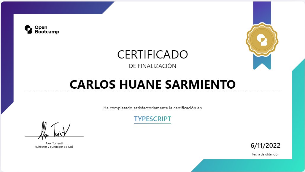 hsproyect's tweet photo. Days 123-126:
Good morning, today I come to share a small achievement of mine. In this case I was able to complete the TypeScript certification taught by #OpenBootcamp 🎉🎉🥳.
https://t.co/DdFCUX2Gnl
#100DaysOfCode #365DaysOfCode https://t.co/eROzs5E57O