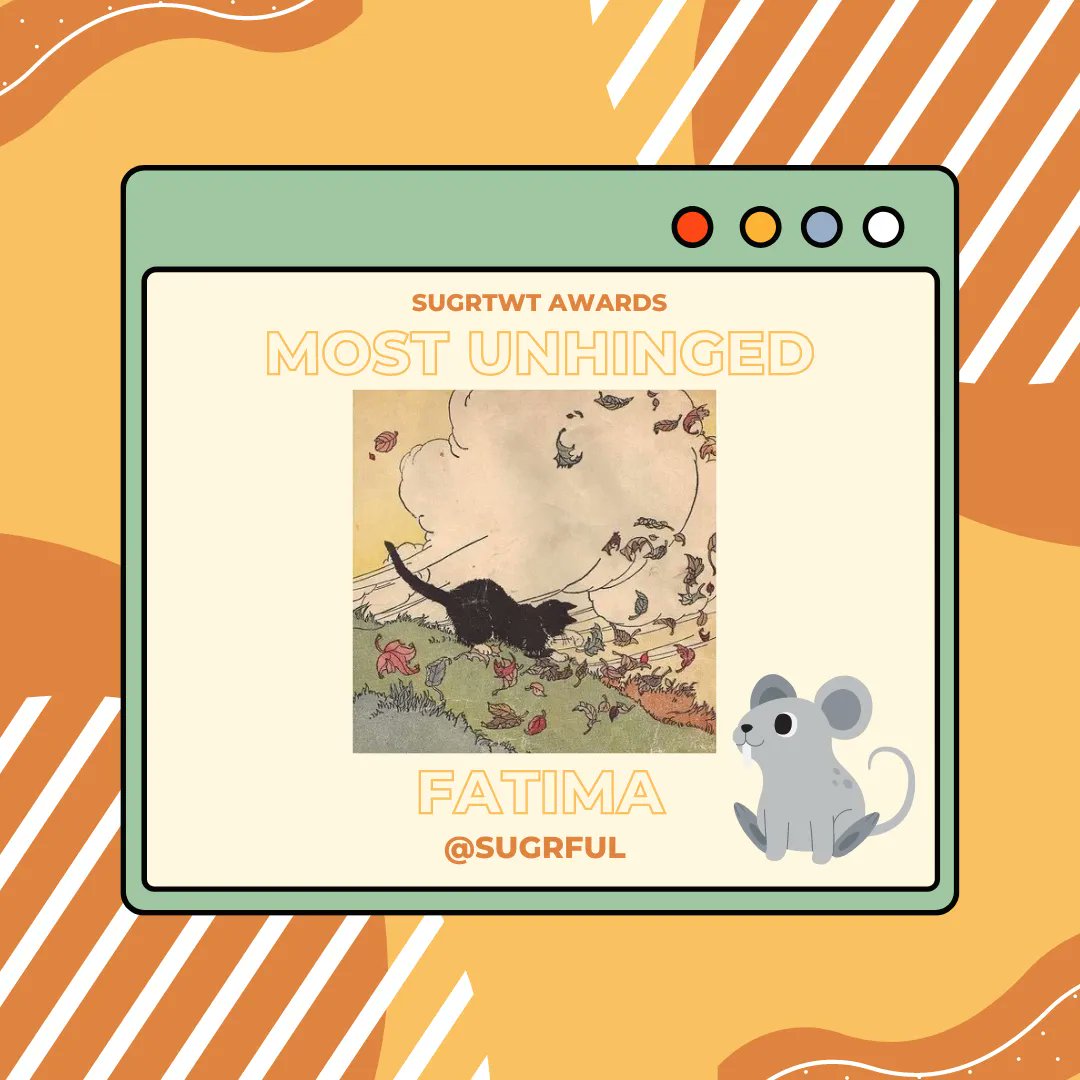 Sugrtwt_'s tweet photo. In a community full of unhinged individuals it is truly the highest honour to be named the most unhinged. Congratulations @sugrful, Sugrtwt thinks you are the most unhinged! https://t.co/Gvwl9vlAaH