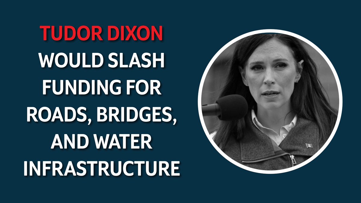 .<a href="/gretchenwhitmer/">Gretchen Whitmer</a> has worked across the aisle to secure billions in additional funding for Michigan’s infrastructure. 

Meanwhile, Tudor Dixon called the bipartisan infrastructure plan “fake.” Tudor Dixon’s divisive agenda is a threat to our progress.