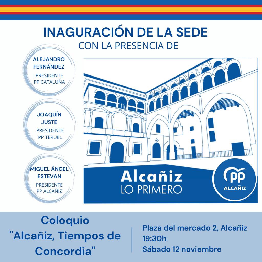 🔹Este sábado 12 de noviembre inauguramos nuestra nueva sede 🎉y que mejor manera que hacer un #Coloquio con Alejandro Fernández, Joaquín Juste y Miguel Angel Estevan. 
La entrada es libre para todo aquel que quiera acompañarnos😁. 
¡#Osesperamos!