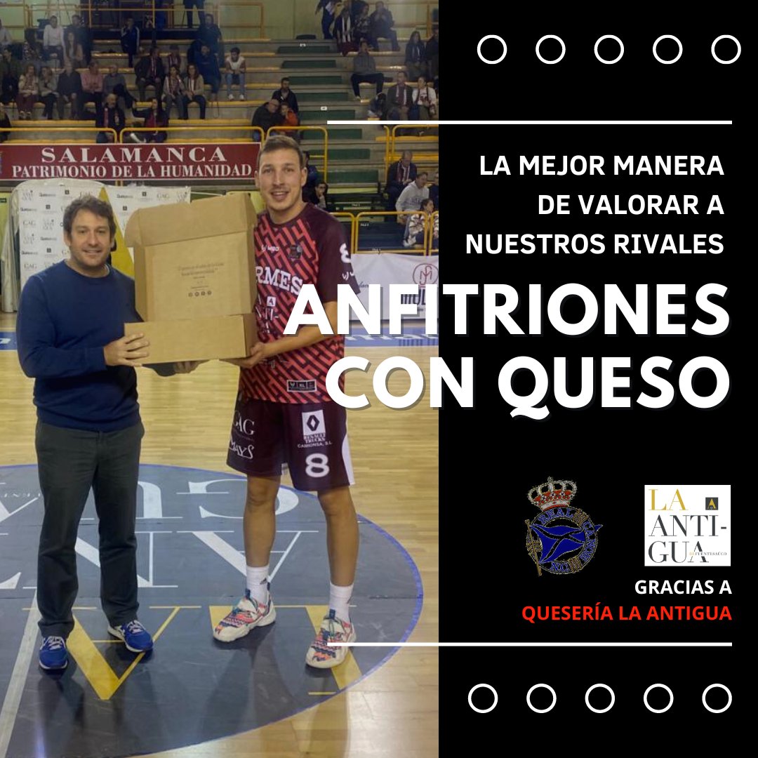🧀🏀 Como en cada partido que jugamos en Würzburg, nuestro rival se llevó un lote de cuñas de <a href="/quesoslaantigua/">Queso La Antigua</a> entregado por nuestro capitán, <a href="/cesaryb8/">César Yáñez</a>.

👨🏽‍🤝‍👨🏼 Que los disfrutéis, amigos!!