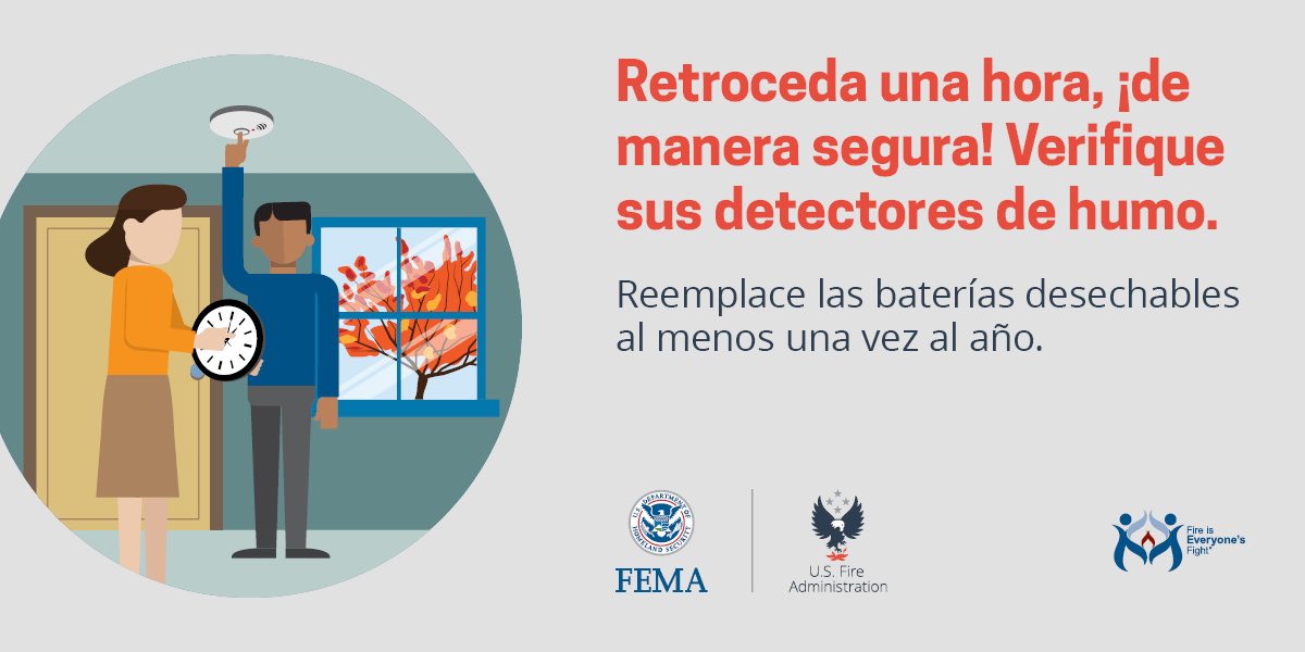 You set your clocks back an hour, but did you test your smoke alarms?

Take a minute to test your smoke alarms and change out the replaceable batteries. Working smoke alarms keep your family safe, and save lives!
#DaylightSavingTime #testyouralarms #firesafety
