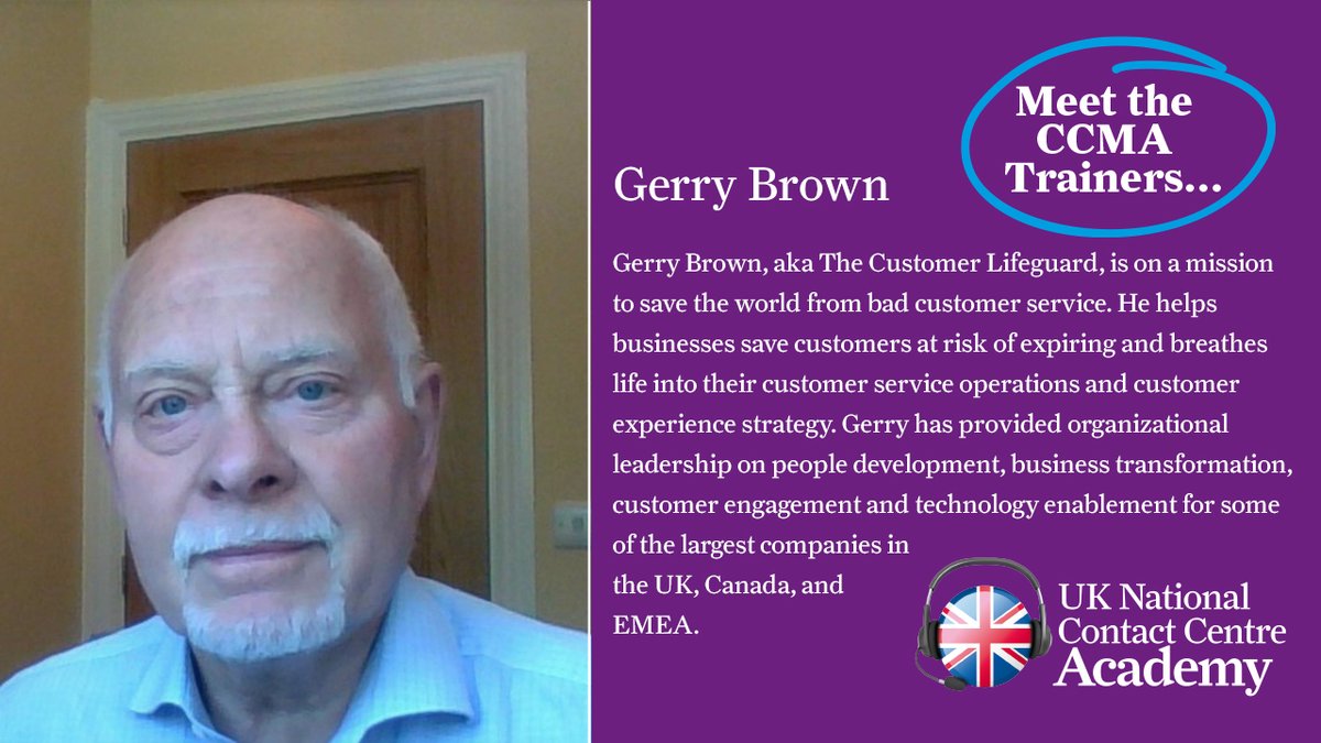 CCMATALK's tweet image. Have you met @gerrybuk? Gerry Brown has helped some of the largest companies in the UK, Canada &amp;amp; EMEA. Gerry will lead our ‘Customer Experience Principles’ workshop on Wed 7 Dec 2022 online at 9:30am - 12:30pm Find out more here: ccma.org.uk/customer-exper… #ccma #training #cx
