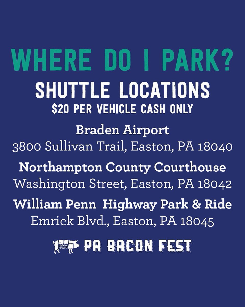 Both downtown City of Easton parking garages are now full. Please head to one of our remote shuttle lots. The county courthouse lot fills up first so Braden airport or the route 33 Park and ride are your best bets.