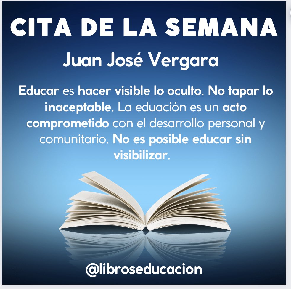 En nuestro equipo no podemos estar más contentos con la lectura del gran <a href="/juanjovergara/">juanjovergara</a>. Os dejamos una cita para motivaros a leer con nosotros el libro “Un aula, un proyecto”, que analizaremos en <a href="/libroseducacion/">Libros de Educación</a>. Acabamos y comenzamos semana leyendo.¡Feliz semana!