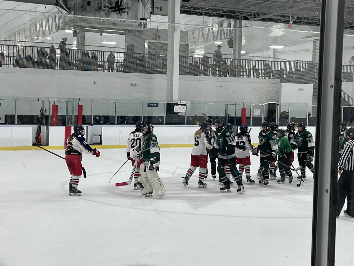 CBJGirlsU19's tweet photo. Jackets take game 1 v South Hill Panthers by a score of 9-3.  Hat Tricks from @a_taylert and #5 Regan Davies.  Goals from @c_krueck23 @averylemm15 and @mills3505 Jackets back for game 2 at 3:35. https://t.co/XWoKtjWsQX