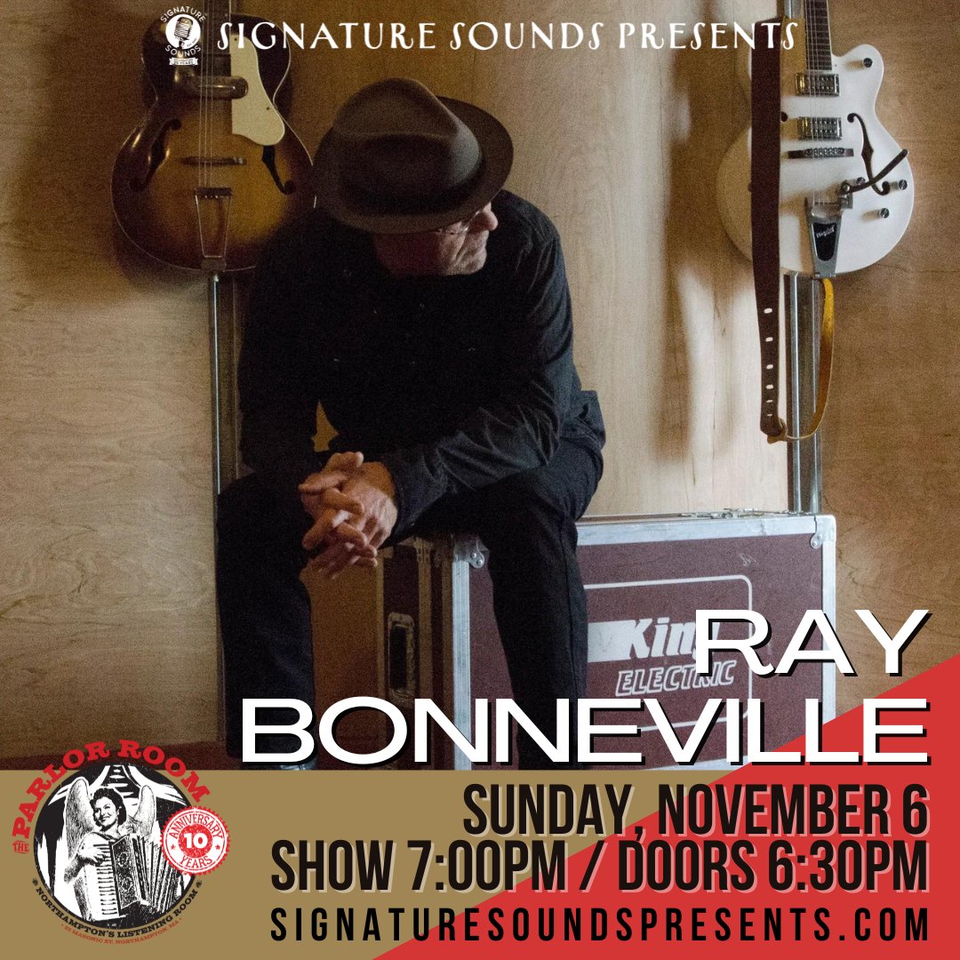 TONIGHT - Don't miss @raybonneville at The Parlor Room at 7pm! doors at 6:30pm. Tickets available at the door.