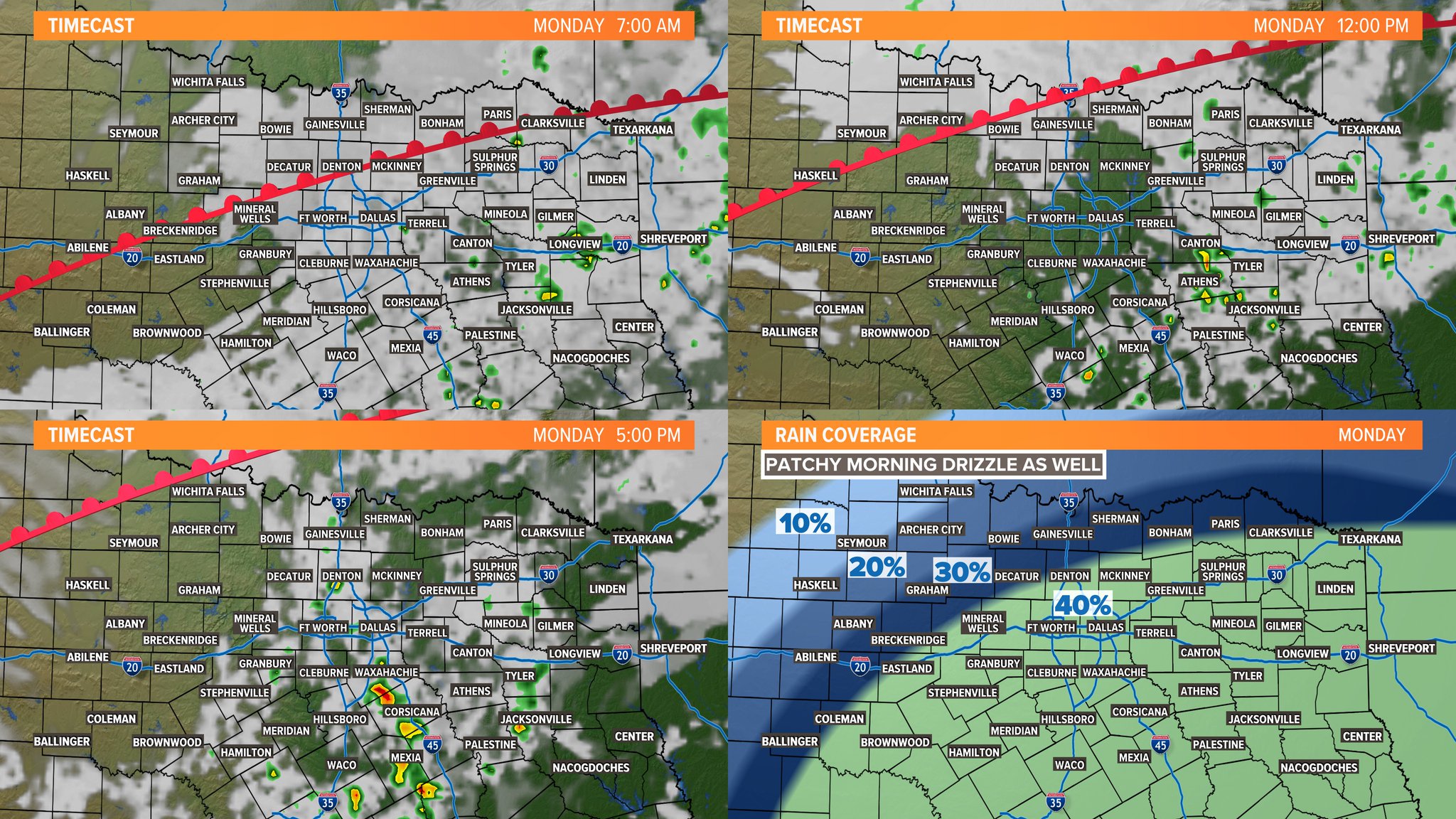 Pete Delkus on Twitter "MONDAY Cloudier and muggier. Patchy drizzle